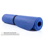 Image shows Pilates and yoga mat, LxWxH 180x60x0.6 cm, blue