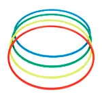  gymnastics hoops plastic, set of 4,  60 cm, 1x each blue, green, red, yellow