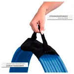 Image shows Plastic gymnastic hoops, set of 10, blue, 60 cm diameter, with carrying handle
