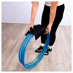 Image shows Plastic gymnastic hoops, set of 10, blue, 60 cm diameter, with carrying handle
