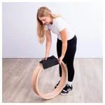 Image shows Wooden gymnastic hoops, set of 10, � 60 cm, incl. carrying handle
