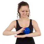 Image shows Spiky massage ball,  10 cm, blue