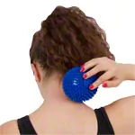 Image shows Spiky massage ball,  10 cm, blue