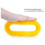 Image shows Spiky massage ring, � 16 cm, yellow