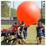 Image shows GYMNIC Mega ball, � 150 cm orange,