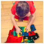 Beanbags with numbers-set, 12x12 cm, 15 pieces.