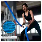 Fitness cable Battle Rope coated,  3 cm x 30 m, blue, 10,5 kg