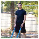 Fitness cable Battle Rope coated,  3 cm x 30 m, blue, 10,5 kg
