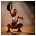 Image shows aerobis Fitness Kettlebell, adjustable up to 25 kg