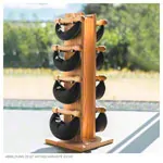 Image shows NOHrD Swing Tower incl. 8 Swing dumbbells, 40 kg, nut tree
