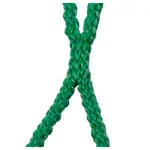 Image shows Ball net for 2 gymnastic balls, green