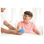 Spiky Massage Ball,   10 cm, neon-blue, soft