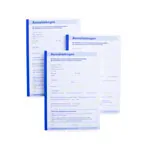 Image shows Registration, 5 blocks of 50 sheets (250 sheets), DIN A5