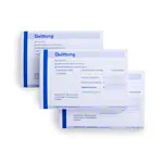 Image shows Copy of receipt book, 5 blocks of 50 sentences, DIN A6 landscape