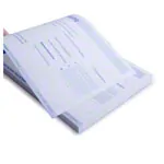 Image shows Copy of receipt book, 5 blocks of 50 sentences, DIN A6 landscape