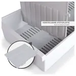 Image shows Large plastic index card tray set for up to 1300 cards (A5), 202-piece set, including 200 index cards and dividers