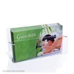 Image shows Voucher stand made of acrylic glass