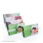 Image shows Voucher stand 4-fold made of acrylic glass