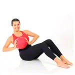 TOGU medicine ball made of Ruton,  21 cm, 1 kg, red