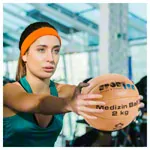 Leather medicine ball set 6 pcs, 1-5 kg incl. stand
