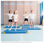 Image shows Lightweight gym mat with leather corners, 150x100x6 cm
