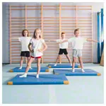 Lightweight gym mat with leather corners, 150x100x8 cm