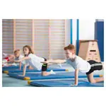 Lightweight gym mat with leather corners, 150x100x8 cm
