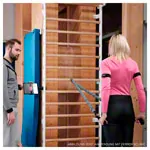 Wall bars metal / wood, 90 x 240 cm W x H, 14 bars