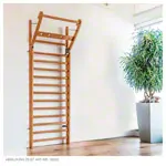 Image shows NOHrD Wall bars cherry, foldout, HxWxD 230x80x13 cm, 10 bars