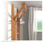 Image shows NOHrD Wall bars cherry, foldout, HxWxD 230x80x13 cm, 10 bars