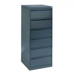 Filing cabinet with 6 drawers, light gray, with two lanes