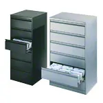 Filing cabinet with 6 drawers, light gray, with two lanes