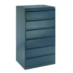 Filing cabinet with 6 drawers, light gray, with three lanes
