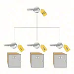 Main locking system for locker and wardrobes, each with one compartment