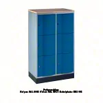 Locker with 6 compartments, HxWxD 125x77x54 cm