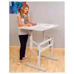 Image shows Sit/stand desk Ergo S72 WxDxH 80x60x72-122 cm, with castors, gray/gray