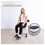 Image shows Sanus health chair with height-adjustable lean, 52-72 cm, imitation leather