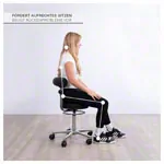 Image shows Sanus health chair with height-adjustable lean, 52-72 cm, imitation leather