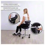 Image shows Sanus health chair with height-adjustable lean, 52-72 cm, imitation leather