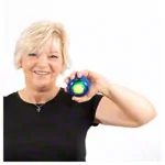 Spaceball Hand exerciser with exercise instructions