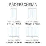 Folding wall flexible 5-bladed, HxW 165x150 cm, blue