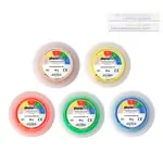 Physioflex therapy kneading mass, set: 85 g, 1x each extra soft, soft, medium, hard, extra hard