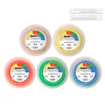 Physioflex therapy kneading mass, set: 450 g, 1x each extra soft, soft,medium, hard, extra hard