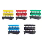 Image shows Digi-Flex Hand trainer-set, 5 thickness ink. Storage display, set of 5
