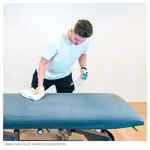 Image shows HygienePro table cover with breathing hole, 192x65 cm, carbon