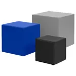 Image shows Disk cube, LxWxH 50x50x50 cm