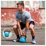 Kettlebell, 10 kg, light blue