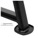 Image shows Kettlebell stand with 2 shelves, LxWxH 139x63x74 cm