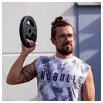 Image shows pumpset! -weight plates made of vinyl,  2.7 cm, 5 kg, one piece