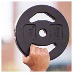 Image shows pumpset! -weight plates made of vinyl,  2.7 cm, 5 kg, one piece